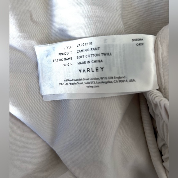 VARLEY Camino Pant Pants Joggers Size Small off White - Picture 12 of 13